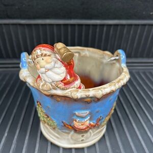 Kirkland Potters Garden Festive Santa and Snowman Ceramic Art Piece